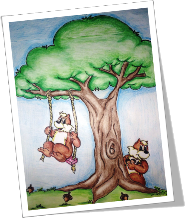 Jardin Infantil Sala Cuna Ardillita - Cartoon (661x744), Png Download