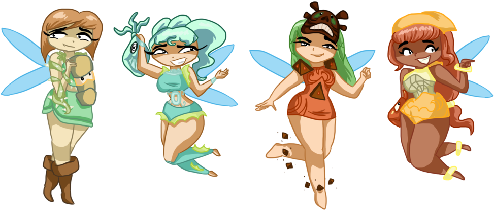 Clip Freeuse Stock Rayman Mask Nymphs By Kittybags - Rayman 2 All Masks (1024x486), Png Download
