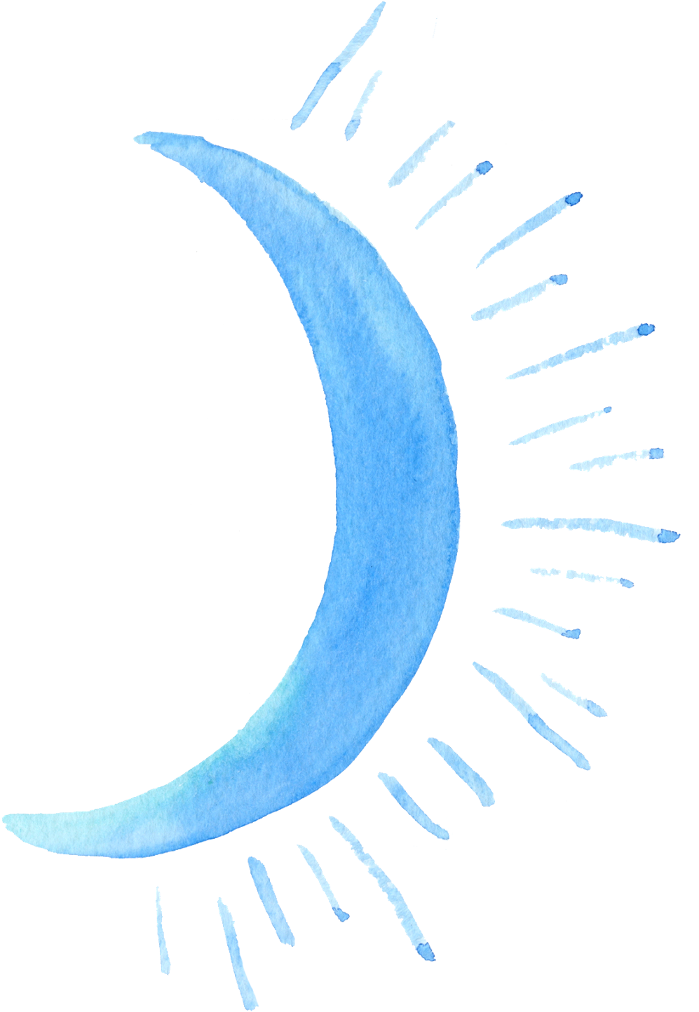 Report Abuse - Watercolor Moon Png (1024x1459), Png Download