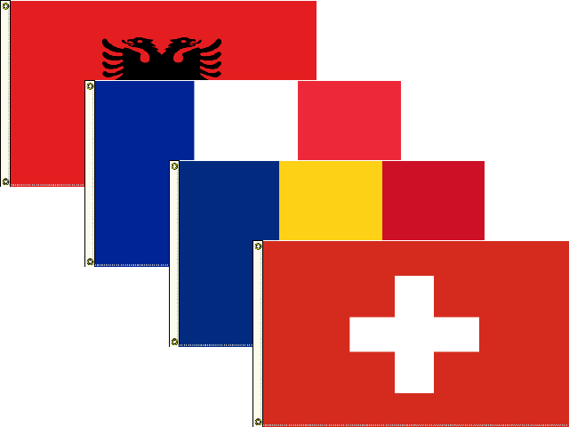 Euro 2016 Flag Pack Group A 150 X 90cm - Group A Euro 2016 Flags (640x480), Png Download