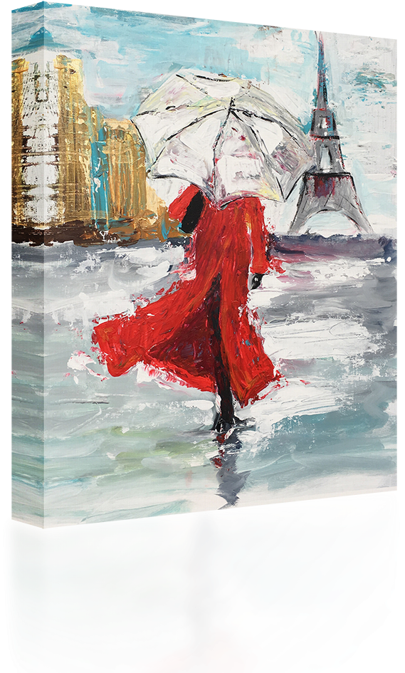 Rainy Paris - Painting (1024x1024), Png Download