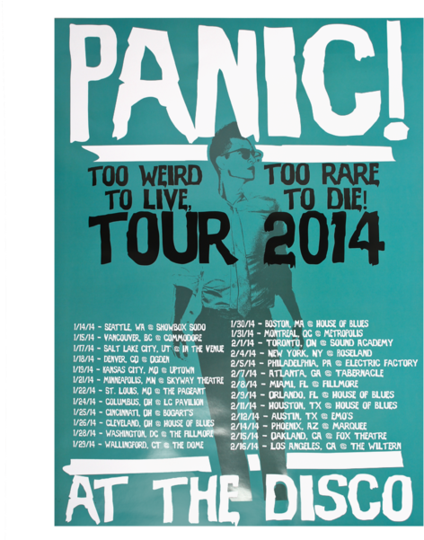 Panic At The Disco 2014 Tour Poster - Patd Tour Posters (600x600), Png Download