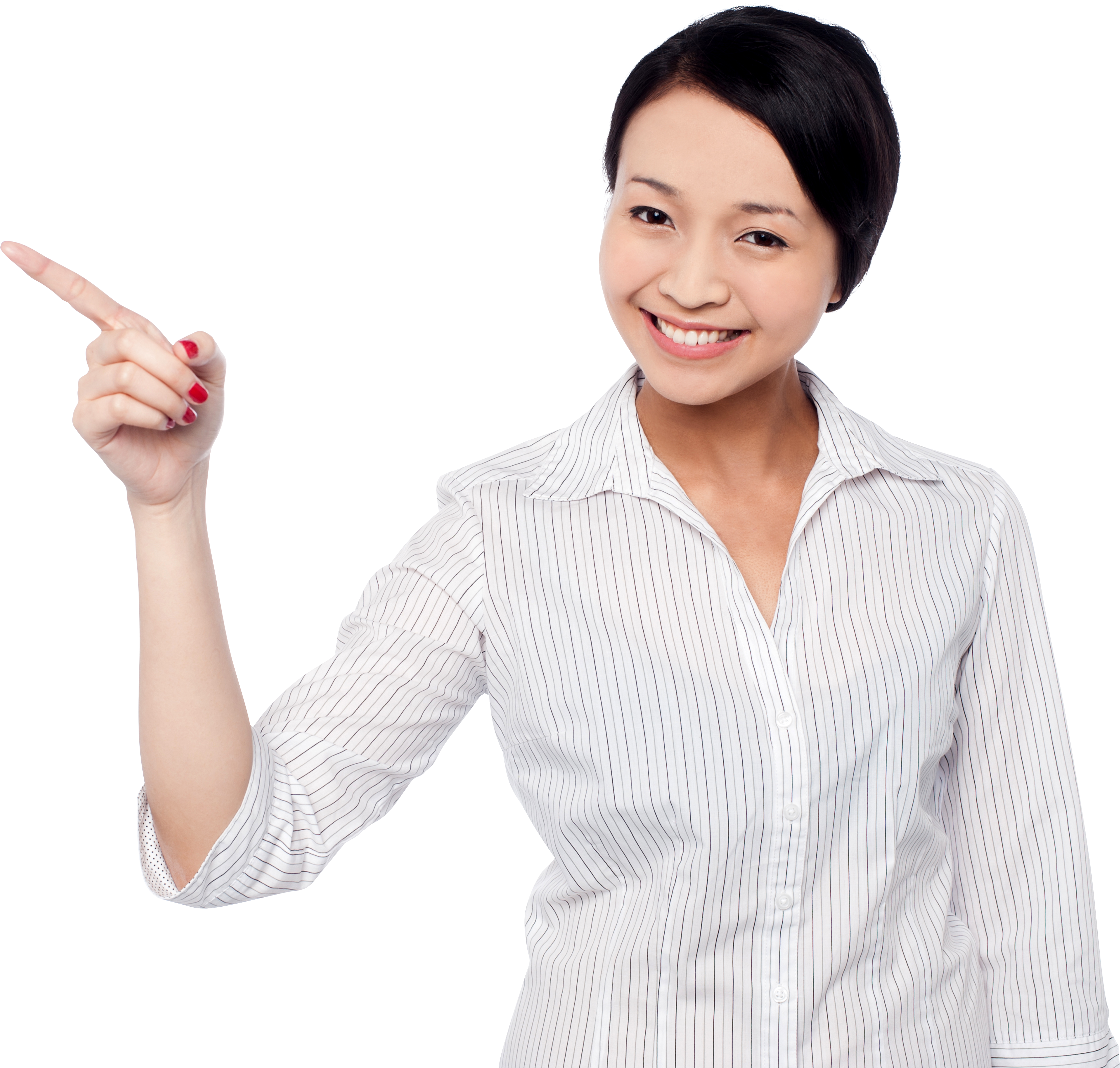 Women Pointing Left Png Image - Girl (4809x3200), Png Download