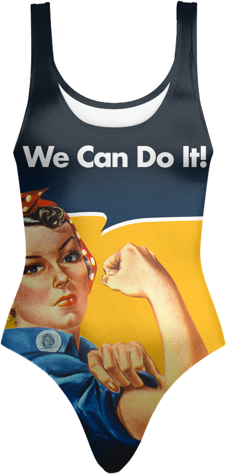 Rosie The Riveter Swimsuit - Vintage Rosie The Riveter Oval Ornament (600x600), Png Download