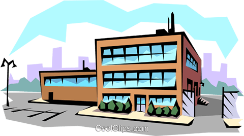 Apartment Clipart Commercial Building - Free Clip Art Office Buildings (480x268), Png Download