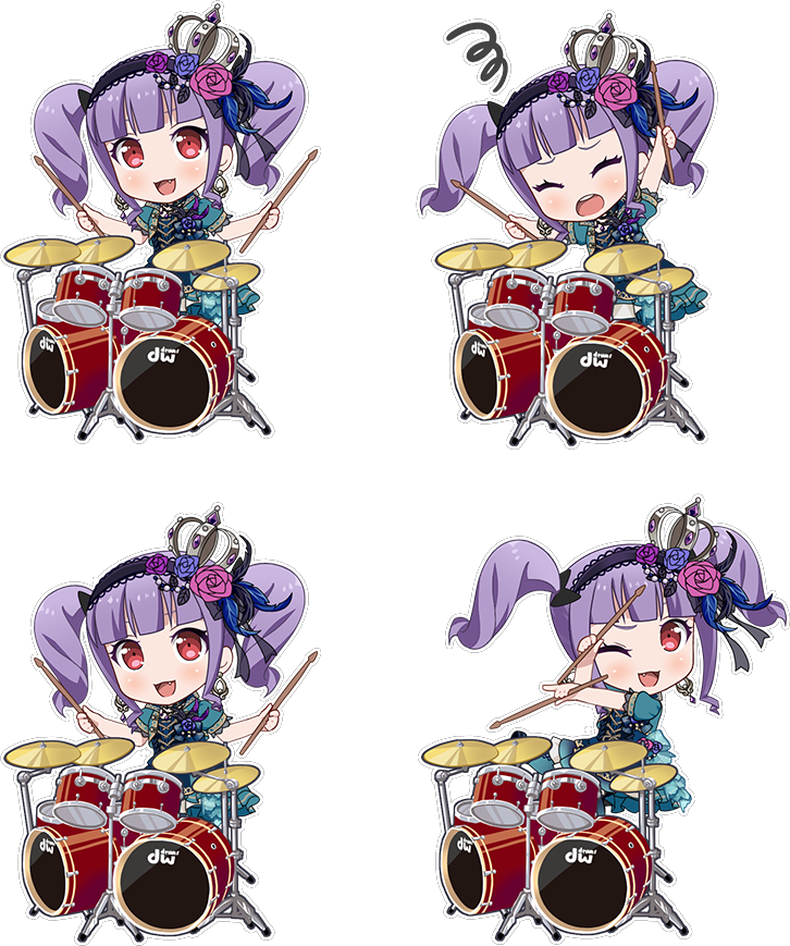 Blue Roses In Harmony Chibi - Ako Udagawa (726x869), Png Download