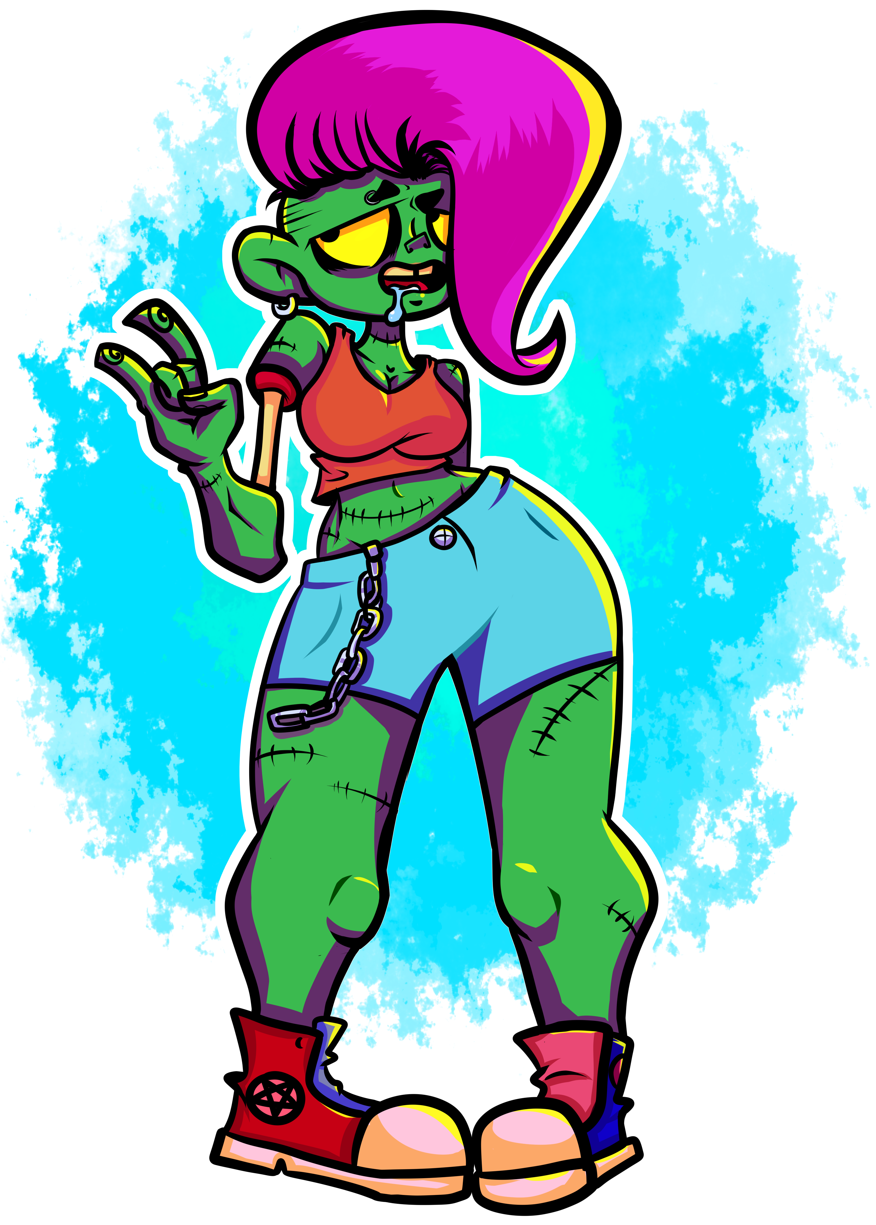 Zombie Girl - Zombie (2894x4093), Png Download