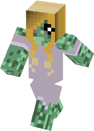 Beautiful Zombie Girl Skin - Minecraft Green Knight Png (317x453), Png Download