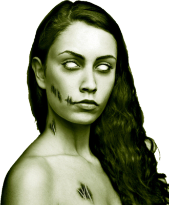The Gallery For Gt Zombie Girl Png - Drawing (330x400), Png Download