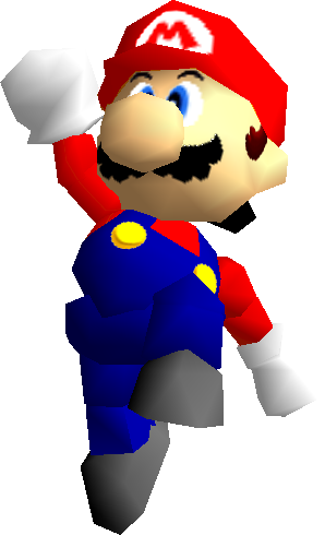 Picture Black And White Download Png Image Video Games - Mario 64 Mario Png (298x490), Png Download