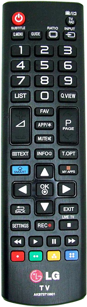 Lg Tv Remote Controller Akb73715646 - Rm L1162 Lg (313x1033), Png Download