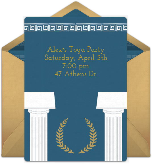 Toga Party Online Invitation - Toga Party (650x650), Png Download