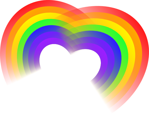 Animated Rainbow Clipart - Rainbow Heart Vector Png (600x460), Png Download