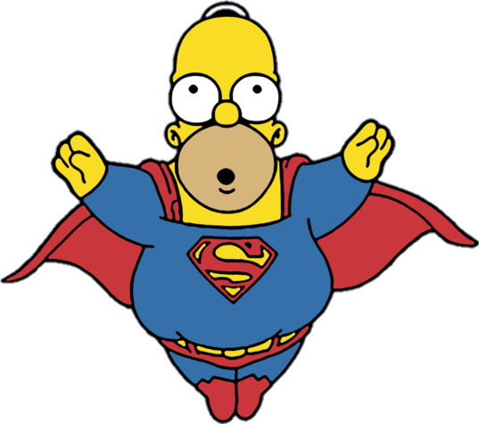 Homer Simpsons Superman (537x475), Png Download