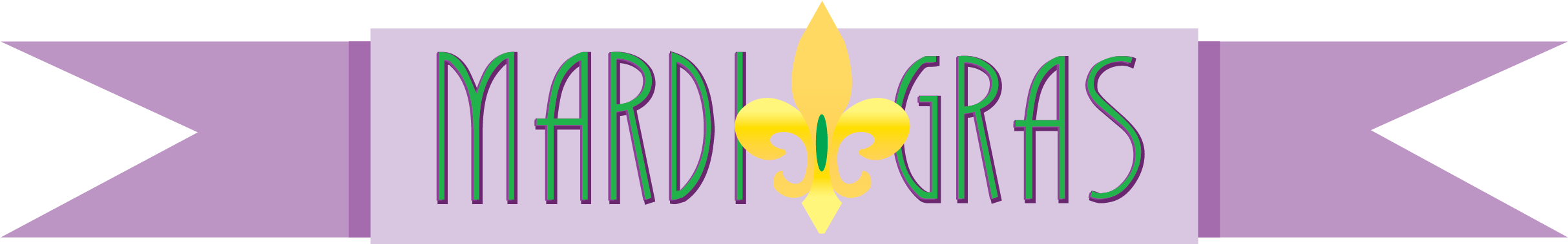 Mardi Gras Purple Banner Clip Art - Lilac (2550x3300), Png Download