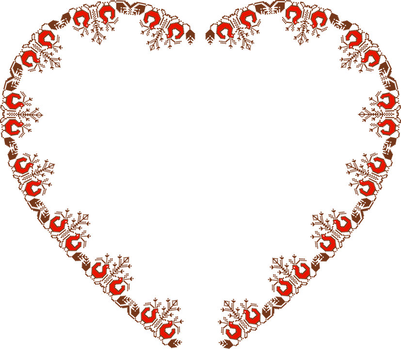 Abstract, Geometric, Art, Frame, Border, Colorful - Heart Clip Art For Photo Frame (827x720), Png Download