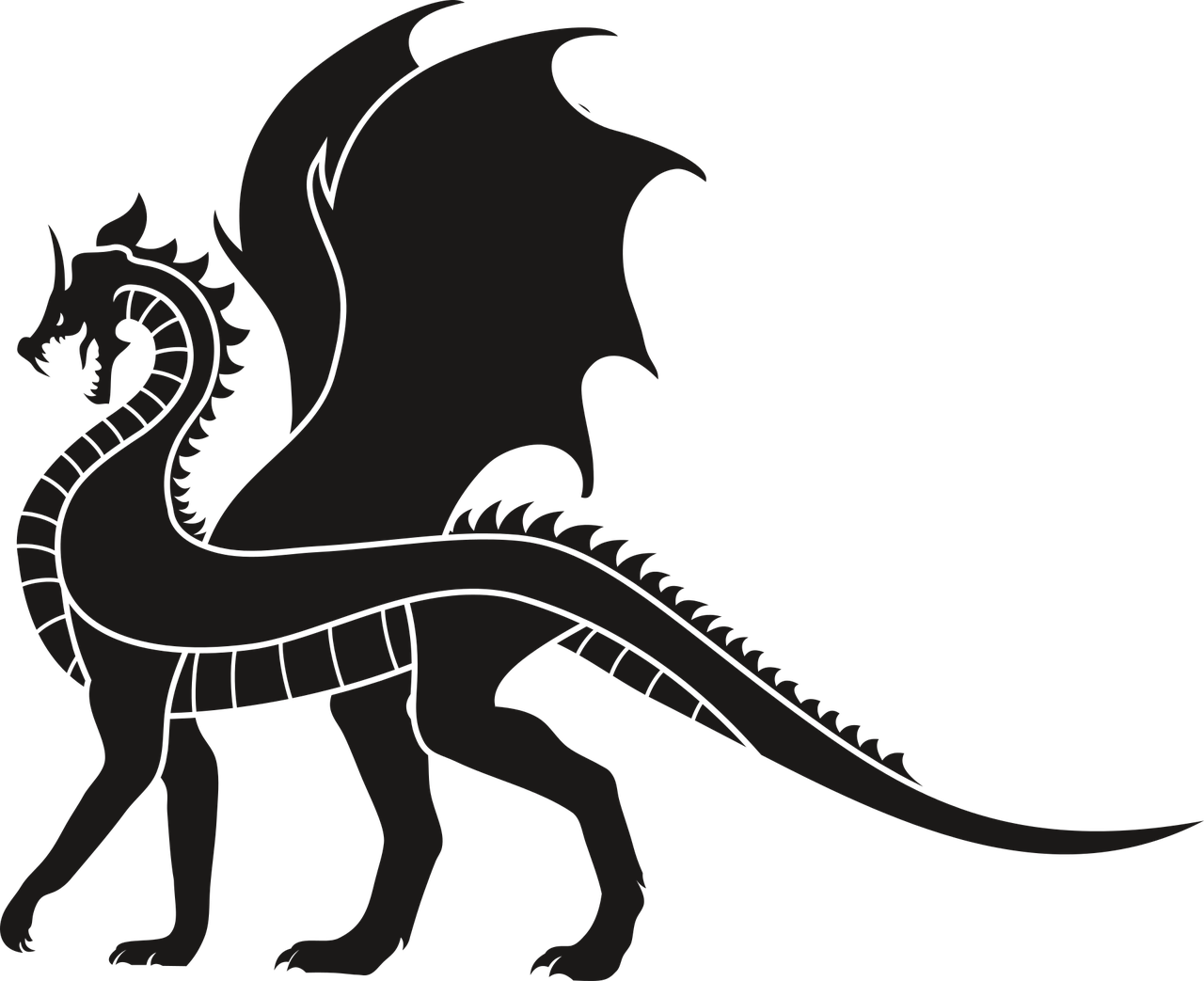 Dragon Dragoon Black - Dragon Clipart No Background (1280x1043), Png Download