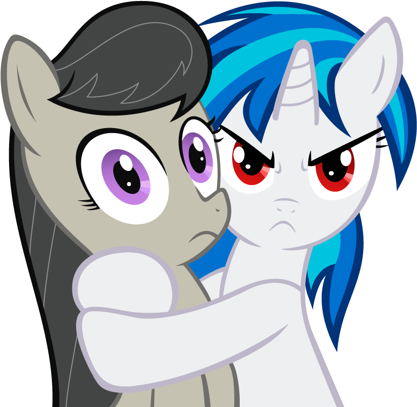 Angryhug - My Little Pony Vinyl Scratch And Octavia (868x827), Png Download