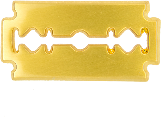Razor Blade Pin , Gold - Gold Razor Blade Png (600x600), Png Download