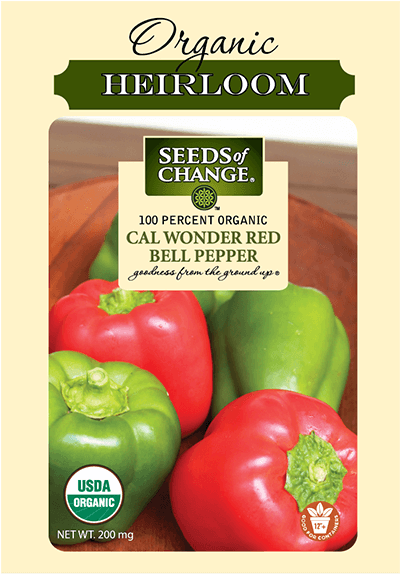 Organic Cal Wonder Red Sweet Pepper Seeds - Seeds Of Change Dill Seeds - 0.035 Oz Packet (573x573), Png Download