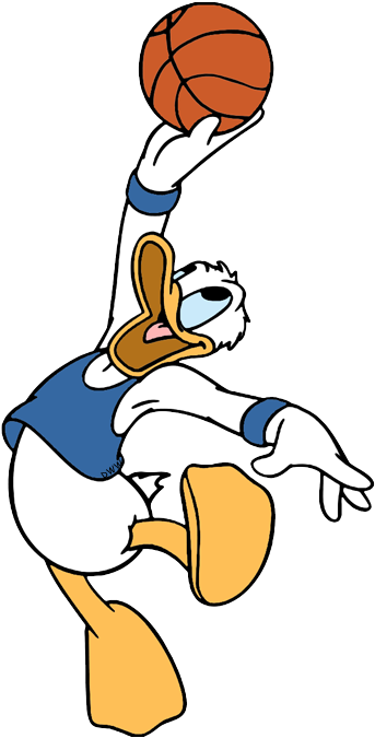 Donald Duck Clipart Basketball - Donald Duck Cartoon (346x684), Png Download