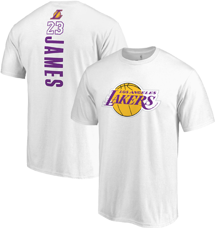 Los Angeles Lakers Lebron James Backer Name & Number - Los Angeles Lakers (500x667), Png Download