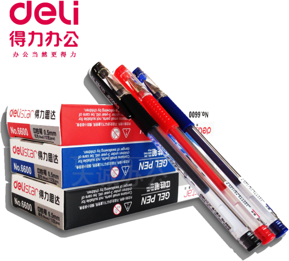 Deli 6600 Gel Ink Stick Pens - Pen (600x600), Png Download