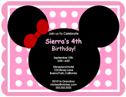 Minnie Mouse Ears Party Keepsake Bottle Invitations - Mickey Mouse Ears (498x384), Png Download