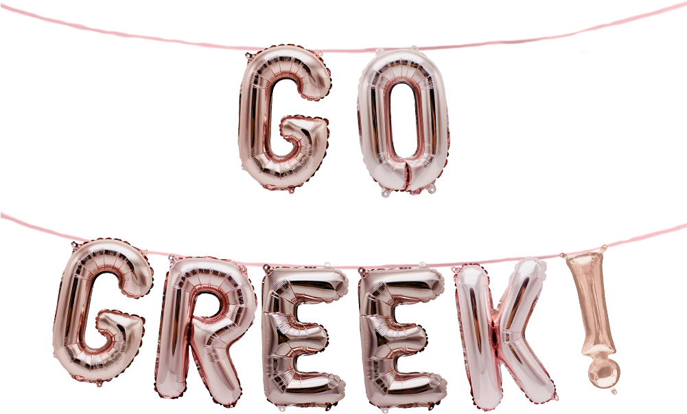 Greek Alphabet Balloon Banner Set Fraternity Sorority - Sorority Go Greek (1000x1000), Png Download