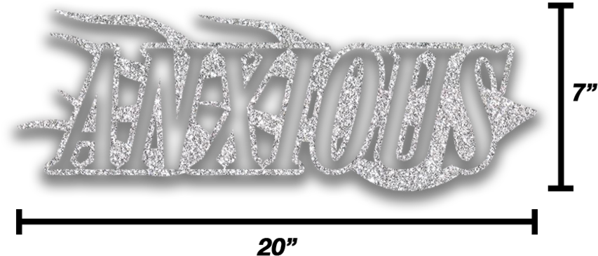 20" Anxious Fuego Banner / Silver Vinyl Die-cut - Die Cutting (1060x1060), Png Download
