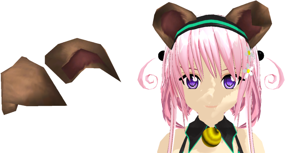 Dog Ear Png - Mmd Dog Ears Dl (1000x490), Png Download