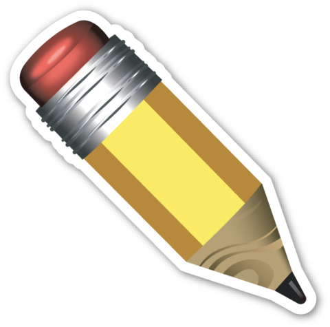 Com Pencil Png, Emoji Pictures, Laptop Stickers, Emoji - Emoji Pencil Png (480x475), Png Download