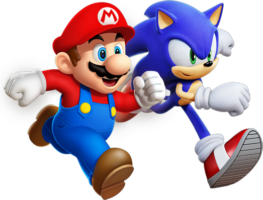 Mario And Sonic Race - Mario & Sonic At The London 2012 Olympic Games (523x398), Png Download