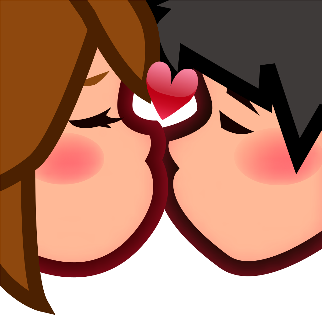 Peo Couple Kiss - 💏 Kissing Emoji (1024x1024), Png Download