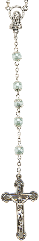 Boxed Rosary, 6mm Blue Beads & Silver Cross, 19″ - Blue Rosary Transparent (800x800), Png Download