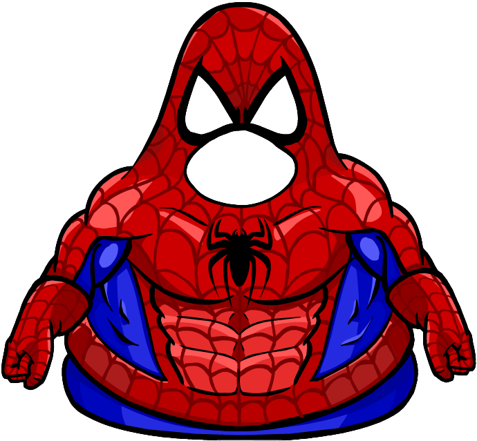 Spider-man Bodysuit Clothing Icon Id 4626 - Club Penguin Spiderman (703x645), Png Download