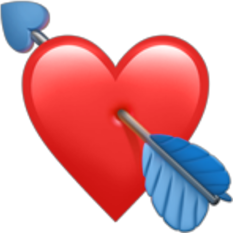 Red Emoji Heart Redheart Cupidon Redemoji Arrow Heartan - Iphone Heart Emoji Png (1024x1024), Png Download