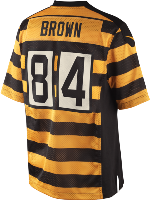 Antonio Brown Bumble Bee Pittsburgh Steelers Nfl Authentic - Steelers Alternate Jersey (640x640), Png Download