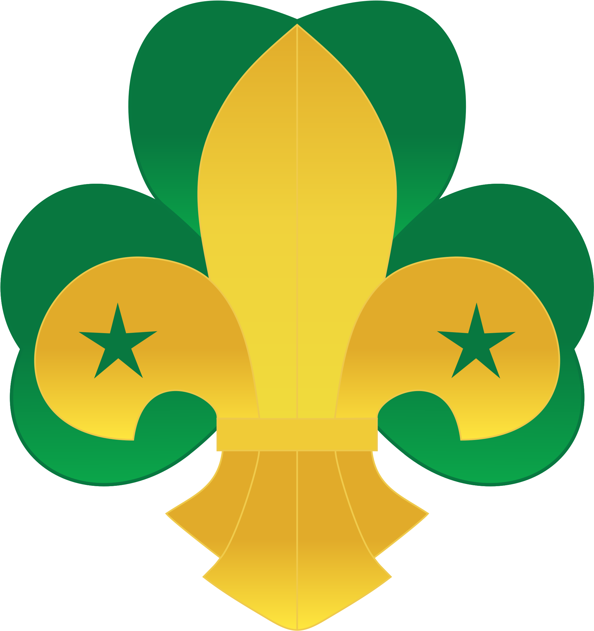 Banner Transparent Stock Girl Scout Trefoil Clipart - Fleur De Lis And Trefoil (1200x1275), Png Download