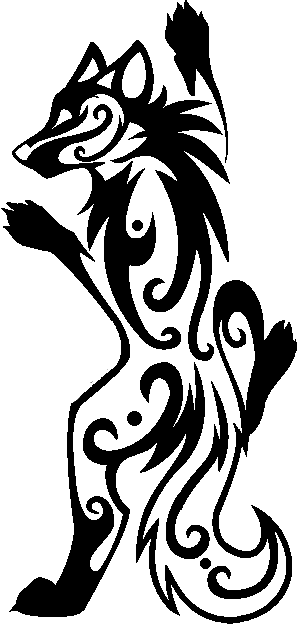 Tribal Wolf - Wolf (299x624), Png Download