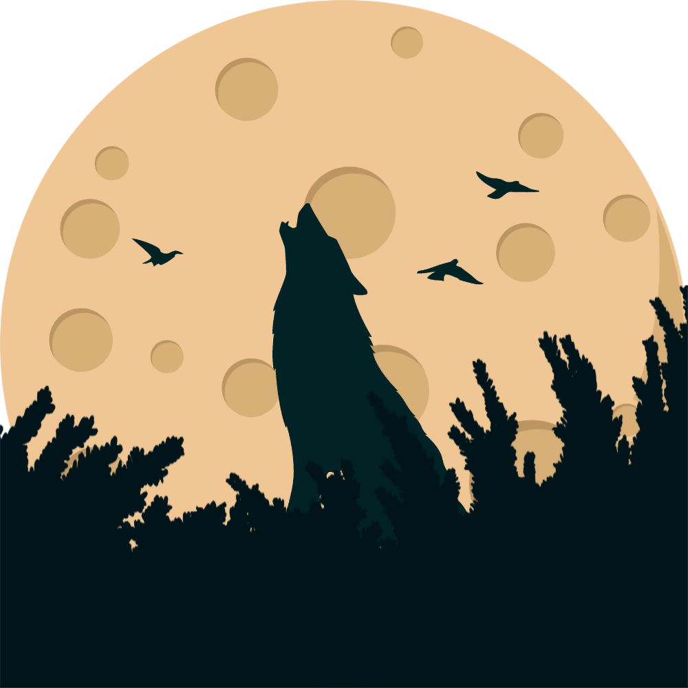 Transparent Howling Wolf Abstract Pictures Png Transparent - Illustration (1000x1000), Png Download