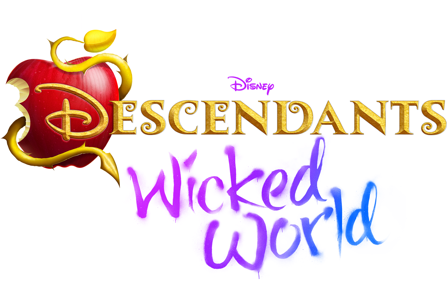 Wicked World - Disney Descendant Golden Pewter Key Chain (2048x1024), Png Download