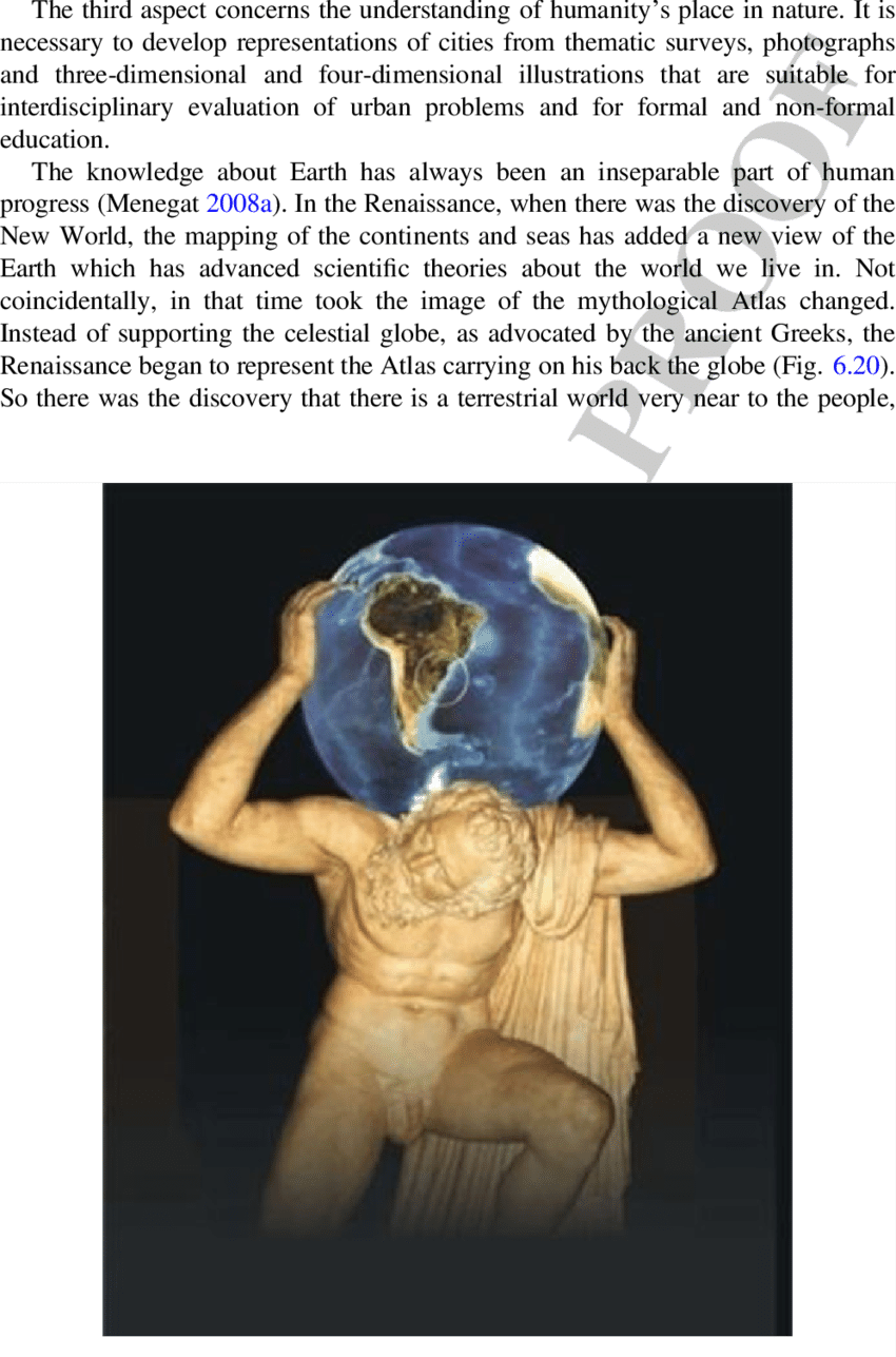 The Renaissance Replaced The Celestial Globe By Earth - Atlas Farnese (850x1287), Png Download