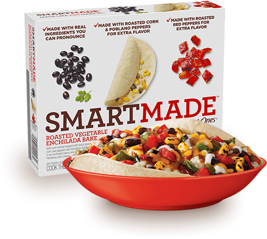 Roasted Vegetable Enchilada Bake - Smartmade White Wine Chicken & Couscous - 9 Oz (538x472), Png Download