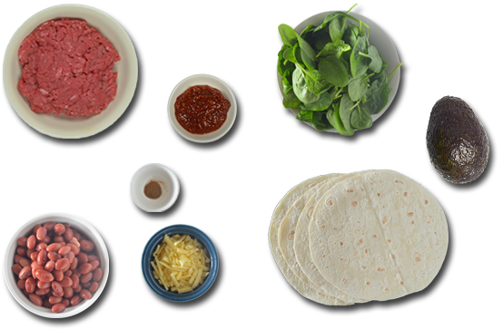 Cheesy Beef Enchiladas Ingredients - Avocado (570x380), Png Download