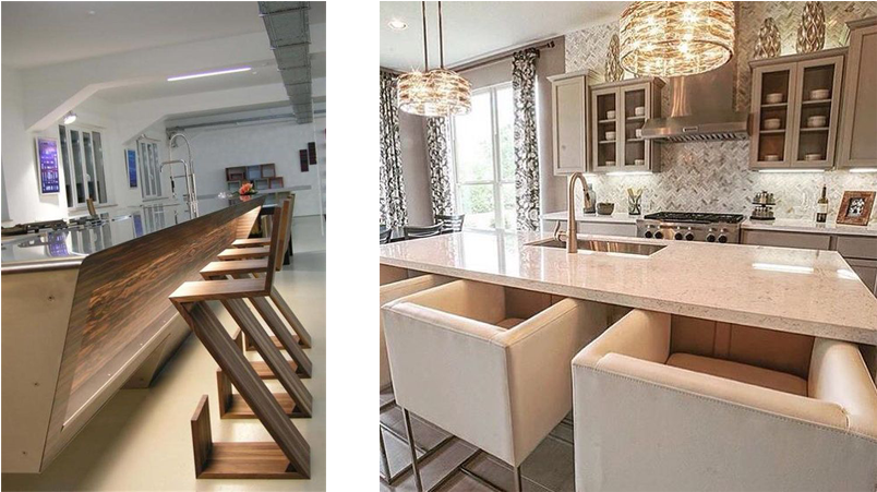 Architectural Kitchen Bar Stools - Kitchen Island Designs (900x450), Png Download