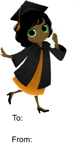 Graduation Girl Walking Gift Tag Gift Tag - Gift Tags (286x501), Png Download