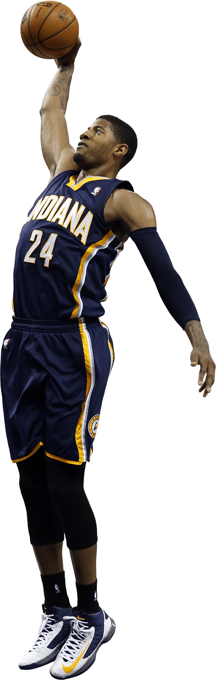 Paul George Dunk - Paul George Dunk Png (687x2160), Png Download