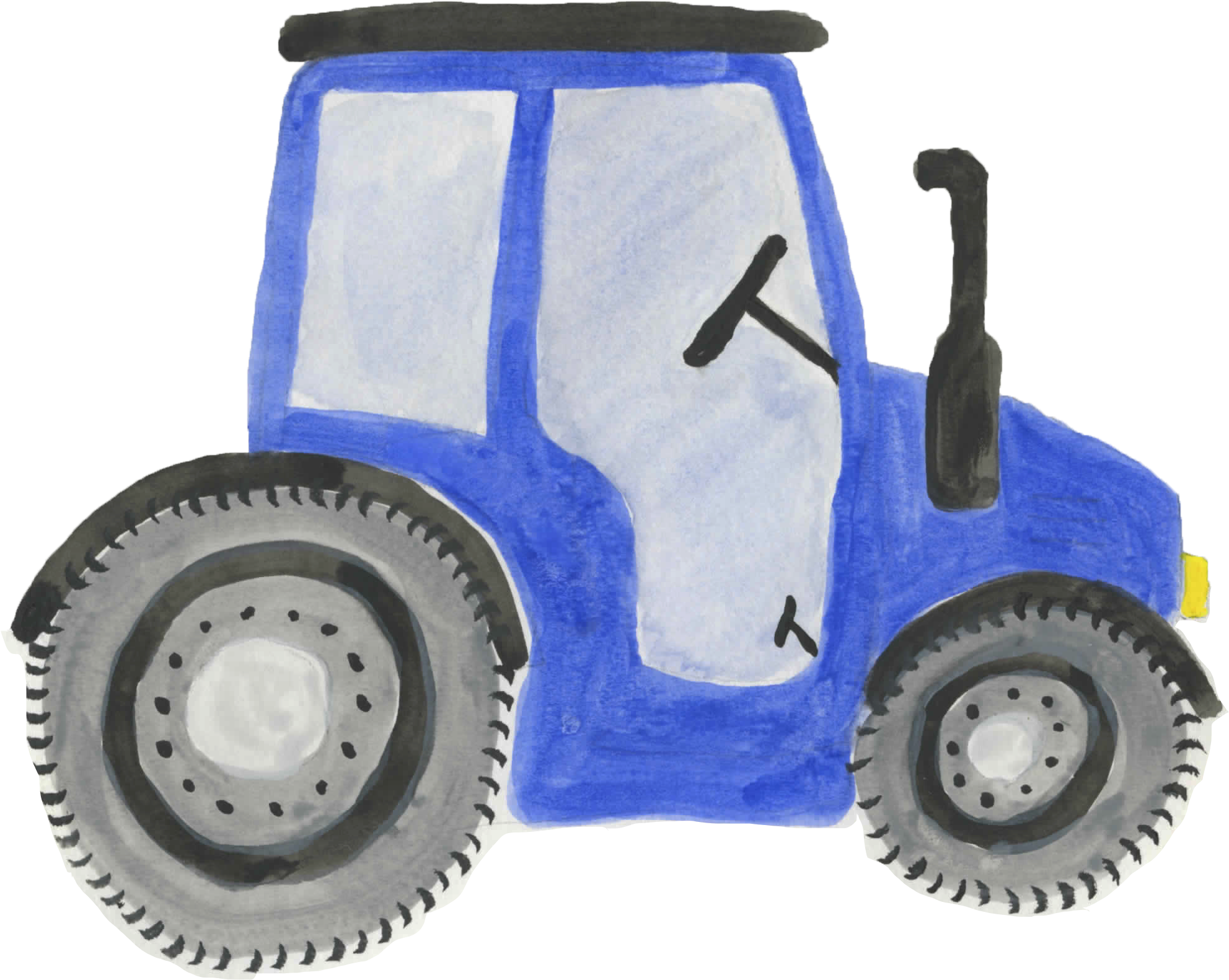 Watercolor Clipart, Tractor, Farm, Kids Clipart - Watercolor Painting (2036x1613), Png Download