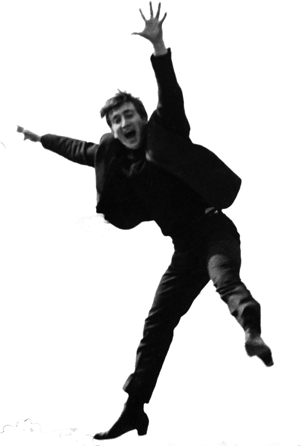 John Lennon - Beatles Jumping (600x900), Png Download